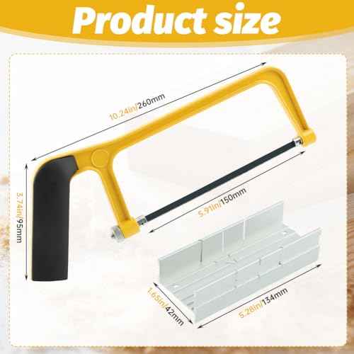 6inch Mini Hacksaw and Miter Block Set,Adjustable Miter Box and Saw Set,Metal Mitre Block Set,Professional Cutting,Hacksaw,Coping Saw for Woodworking,Hacksaw for Metal Cutting(0.24x3.74x5.91inch)