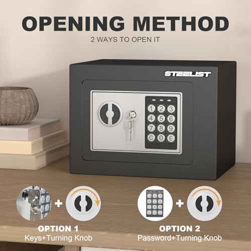 Fireproof Safety Box, 0.23 Cu ft Safes for Home Use Fire and Water Proof, Black Personal Safe with Fireproof Bag, Wall-Mounted Hidden Safe for Cash, Jewelry & Documents, Ideal Gift