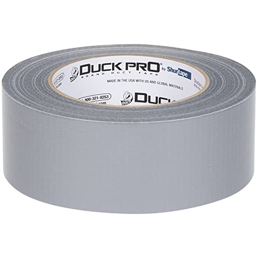 Shurtape Duck Pro Utility Grade, Co-Extruded Cloth Duct Tape for Packaging, Sealing, Waterproofing, 48mm x 60yd, 6.0 mil, Silver, 1 Roll (105449)