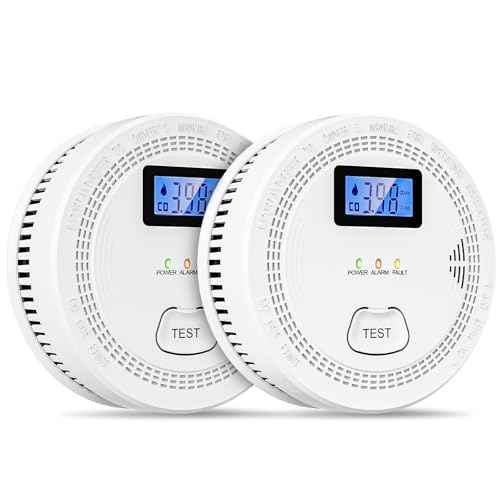 2 Packs, 2 in 1 CO & Smoke Detectors,Carbon Monoxide Detectors,Smoke Detector Battery Powered,£¨Include 3 * 1.5V AA Battery£©,85 db Smoke Alarm,Fire Alarm,Easy Install,Portable