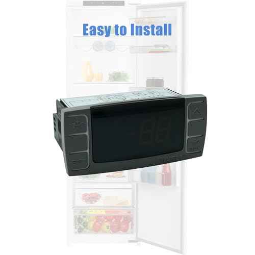 Temperature Controller XR06CX-4N1F1 Fit Commercial Refrigerators/Freezer 120V 50-60Hz Replace for Dixell Programmable Temperature Controller with Temperature Sensing Probe