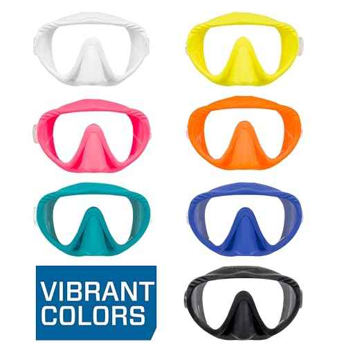 SCUBAPRO Ghost Scuba Dive Mask, Low-Volume Frameless Design w/Ultra Clear Single Lens, Silicone Skirt and Easy-Adjust Strap Buckles, Turquoise
