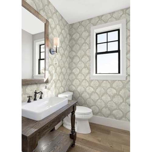 CiCiwind Peel and Stick Wallpaper Brown and White Modern Wall Paper Boho Removable Self Adhesive Wallpaper for Bedroom Bathroom Boho Contact Paper for Cabinets Drawers Vinyl Rolls 17.3" ¡¿ 118"