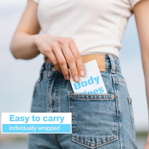 200Pcs Disposable Body Wipes, 7.8 x 9.8 inch Individually Wrapped Bath Wipes for Women Men in Bulk, No Rinse-Free Large Body Bath Shower Wipes for Home Travel Hotel Outdoors Camping After Gym (White)