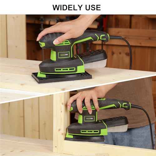 GALAX PRO 250W 2-in-1 Sheet Sanders/Detail Sanders, 6000-12000 RPM 6 Variable Speed Multi-Function Sander with Dust Box, Electric Sander for Sanding Metal and Polishing Wood, Includes 12 Sandpaper