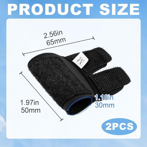 2pcs Adjustable Single Finger Sleeve, Upgraded Straps Finger Splints Protectors for Sports Injury Relief, Compression Neoprene Thumb Supplies for Basketball, Tennis, Volleyball, Badminton, Golf- Black