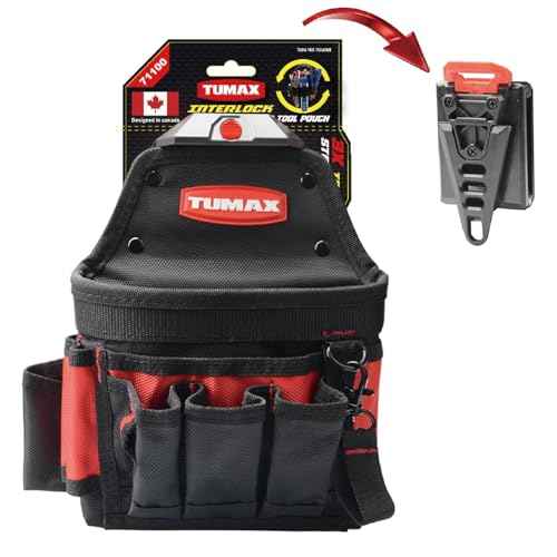 Electrician Tool Pouch, 15 Pockets Tool Belt Pouches with Quick Release Belt Clip, Utility Mini Tool Organizer Pouch for Carpenter, Construction, Technician