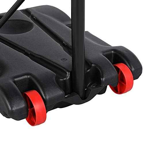 Yaheetech Portable Basketball Hoop for Kids Outdoor Basketball Goals Indoor Basketball Court Youth Adjustable Basketball Stand 6.4-8.2ft Height Adjustable, Black/Red