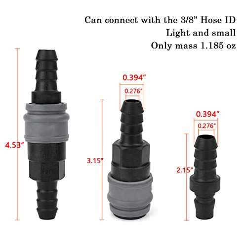 Beduan Quick Disconnect Set, Air Hose Fitting Quick Connect Coupler, 3/8" Barb Hose, Air Compressor Accessories Fitting, Industrial Type C