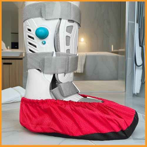 Air Cam Walking Boot Covers 2 pcs, Fracture Medical Cast Boots Shoe Covers for Broken Foot Ankle Recovery With Waterproof Anti-slip and Washable (Medium)