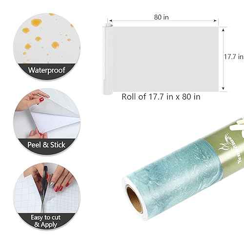 YENHOME Turquoise Blue Marble Wallpaper Peel and Stick Countertops Waterproof Granite Wallpaper for Walls Self Adhesive Marble Look Contact Paper Removable Wall Paper Pull and Stick 17.7"X80"