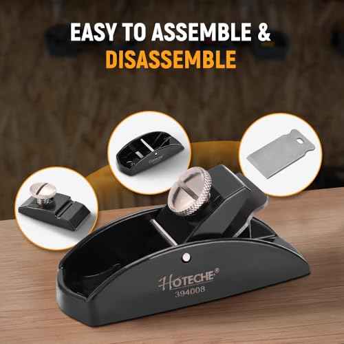 Hoteche Mini Wood Plane - Adjustable Smoothing Bench Hand Planer for Woodworking and Trimming - 3.5-Inch Jointer Plane with 1-Inch Blade