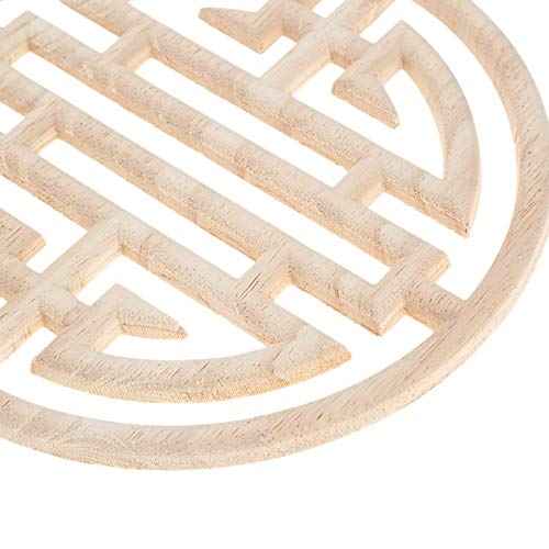 MUXSAM 2-Pack Wooden Carved Round Appliques Onlay, 3.94-Inch Dia Unpainted Wood Carving Craft Decals for Home Door Cabinet Furniture Cupboard Dresser Bed Wall Wardrobe Decor