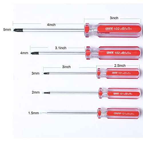 Triwing Screwdriver Set 5 Sizes 1.5mm 2mm 3mm 4mm 5mm, 5in1 3 Point Screwdriver Kit Magnetic Point Y Shaped Tri Point Tip Screwdriver Set