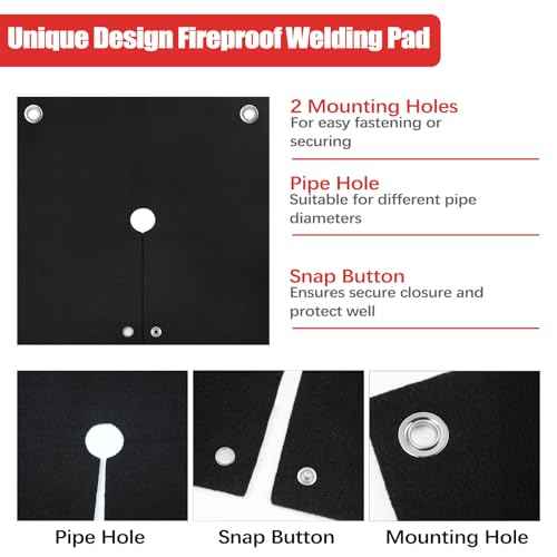 20x20x0.2in Welding Blanket Fireproof, 2 Packs 5mm Upgraded Thickened Heat Shield Mat, Brazing Heat Shield for Torch, Welding Pad for Plumbing, Solder Plumbers HVAC Torch Protector
