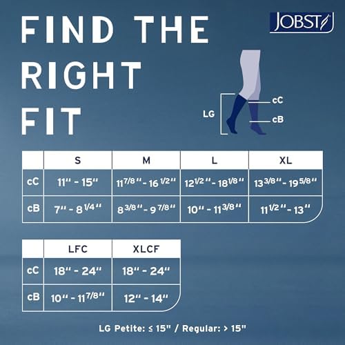 JOBST Relief 30-40 mmHg Compression Stockings, Knee High, Open Toe, Large Petite, Beige