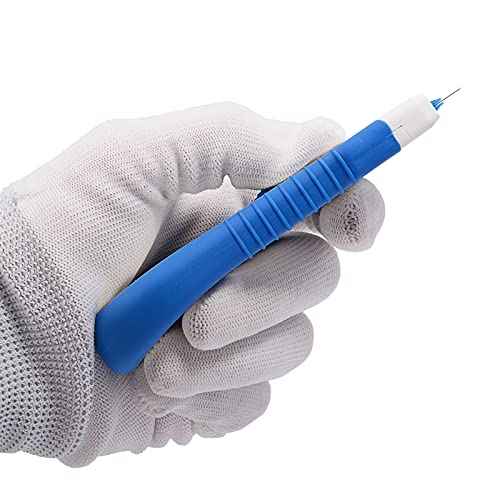 EHDIS Car Sticker Remover Glass Cooktop Razor Scraper with 10pcs Replace Blades for Label,Glue,Paint,Adhesive Remover,Oven Door, Stove Cleaning (Blue)