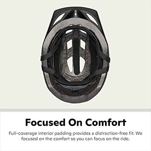 Schwinn Beam Lighted Helmet for Adults, Size 58 - 62 cm for Riders Ages 14+, Rear LED Light, Reflective Strips, Adjustable Dial and Straps, 17 Air Vents, Removable Visor, Adult Bike Helmet