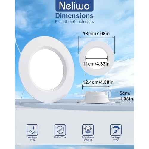 LED Recessed Lighting 6 inch/5 inch, Smart RGB Bluetooth Can Lights, 13W 1050LM, Color Changing, Retrofit Led Recessed Light Compatible with Alexa for Bedroom Living Room Kitchen, 6Pack