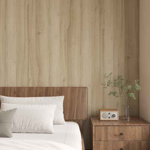 CHIHUT 12¡±x100¡± Light Oak Wood Grain Contact Paper Peel and Stick Wood Look Wallpaper Waterproof Self Adhesive Contact Paper Wood Vinyl Wrap Decorative Wooden Wall Paper for Countertops Cabinets