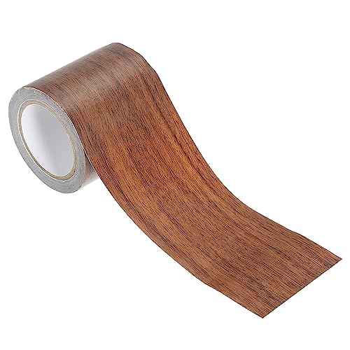 PATIKIL Wood Grain Repair Tape 2.2" X15', Self Adhesive Realistic Textured Repair Tape Patch for Floor Door Table Cabinets Desk, Dark Brown Oak