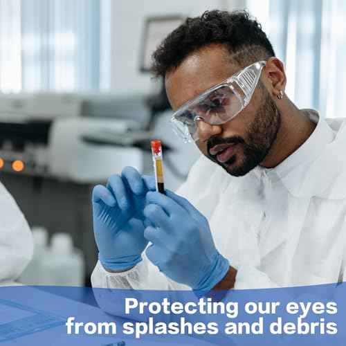 Clear Safety Glasses Over Eyeglasses, Anti-Fog Scratch Safety Glasses for Men Women Adults