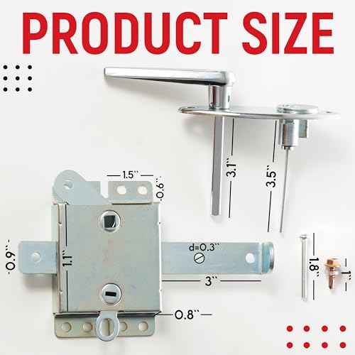 Garage Door Lock Kit, L-Handle Lock with Inside Slide Lock Latch Mechanism, Home Improvement Door Lock