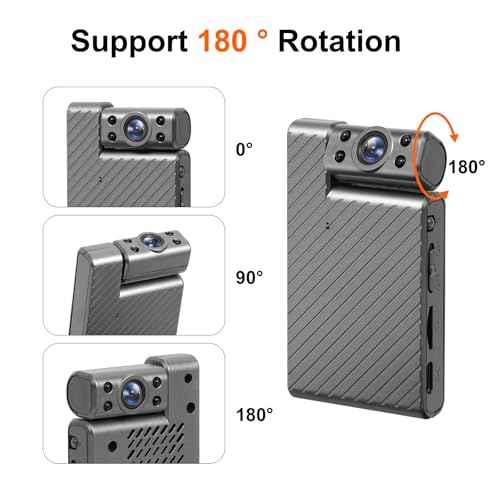 Mini Wireless Camera HD 180¡Æ Rotating Cameras Smallest WiFi Security Camara, Portable Nanny Cam Night Vision Tiny Rotatable Cams for Home Room Office Indoor Outdoor (Silver)