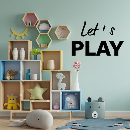 Let's Play Wall Decals Kids Room Wall Stickers, Removable Vinyl DIY Wall Murals Wallpaper for Nursery Children Baby Kids Boys Girls Bedroom Living Room Home Decoration