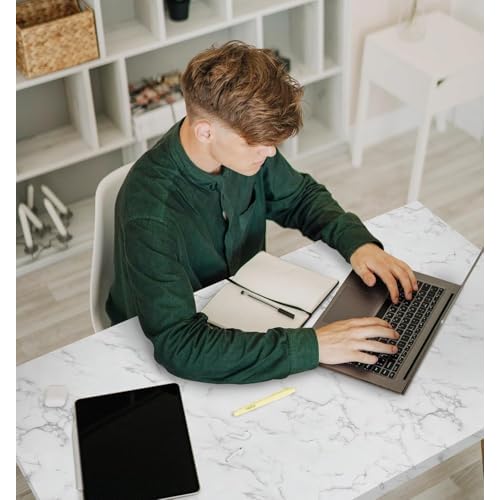 Grey White Marble Contact Paper Glossy Marble Peel and Stick Wallpaper Self Adhesive Wallpaper Glossy Waterproof Wall Paper DIY Removable Contact Paper for Bathroom Countertop Decor15.7 x78.7