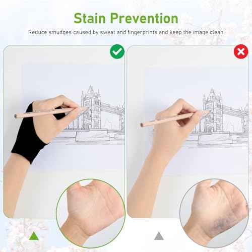 OTraki 4 Pack Artist Drawing Gloves for Digital Tablet Paper Sketching