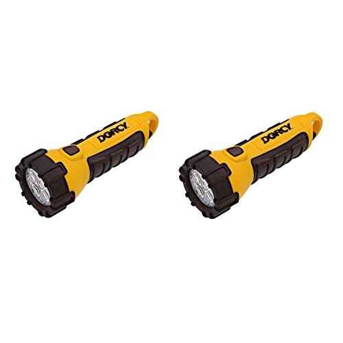 Dorcy 41-2524 2 pk Floating LED Flashlight with Carabineer Clip, 150 Lumens, Yellow