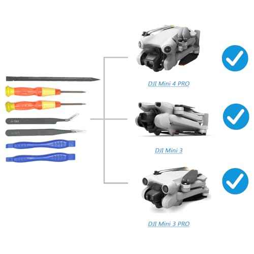 iMusk 7 pcs of DJI Mini 3/4 Pro Disassembly Kit with T5 Screwdrivers, Tweezers and Opening Repair Tools