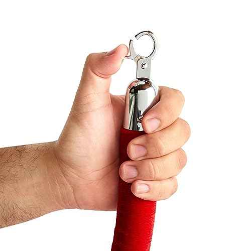 Juvale Stanchion Ropes - 5 ft, Red Velvet, Set of 2, Silver Hooks - Crowd Control Barriers & Line Dividers - Home Theater Accessories & Decor