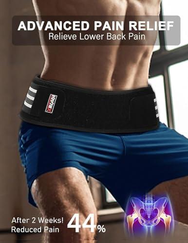Sacroiliac SI Joint Hip Belt, Lower Back Support Brace for Men Women, Adjustable Pelvic Support Belt for Sciatica, Pelvis, Lumbar & Nerve Pain Relief Devices Trochanter Belt (Plus XL/XXL)