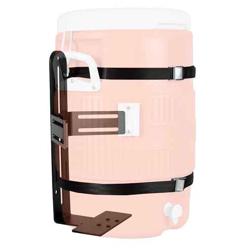 Iron Forge Tools 5 Gallon Bucket Holder, 5 Gallon Water Jug Storage Rack for Trucks, UTV, Lawn Care, Landscaping Enclosed Trailer Accessories with Tie Down Mount for Jug, Heavy Duty 6 Gauge Steel