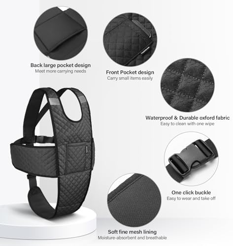 Wheelchair Seatbelt with Pocket Wheelchair Seat Belts for Adults Anti-Slip & Adjustable Wheelchair Accessories Safety Belt for Seniors Elderly, Patients, Anti-Fall Wheelchair Harness Vest