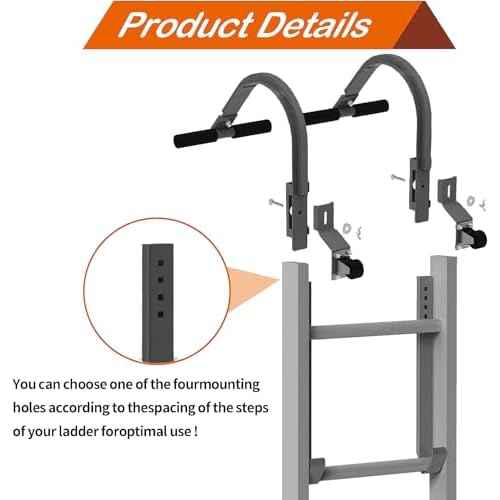Roof Ladder Hook with Wheel Heavy Duty Ladder Stabilizer for Roof Ridge Extension Ladder, Rubber Grip T-Bar for Damage Prevention Lock Jaw Ladder Grip,Fast & Easy to Access Steep Roofs(Patent)