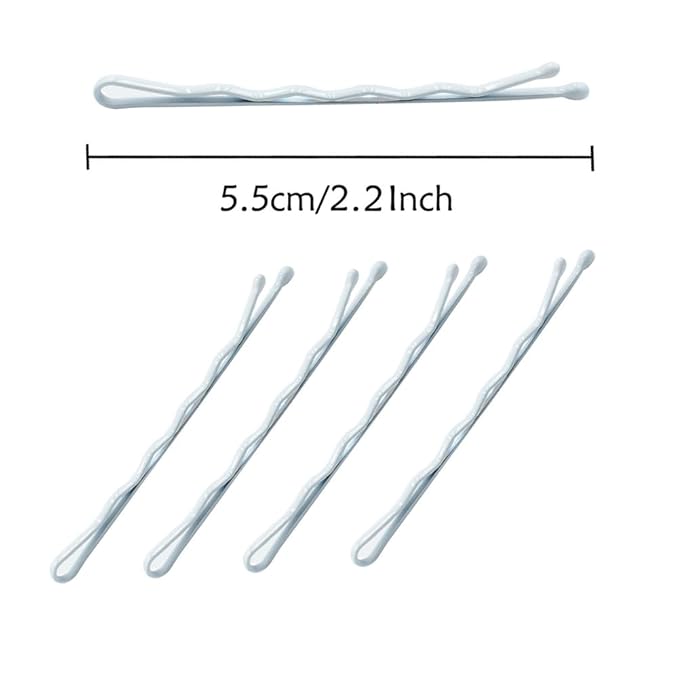 White Bobby Pins for Hair, YINGFENG 220 Count 2.2 Inch Wavy Style Hair Pins for Women, Hair Clips Bulk with Storage Box, Hairpins Perfect for Gray or White Haired Ladies
