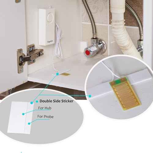 Topvico Water Alarm Leak Detector Moisture Sensor for Basements Sump Pump Dishwasher RV Water Heater Pan High Flood Alert, 120dB Work Alone, Battery Operated, 5 Packs