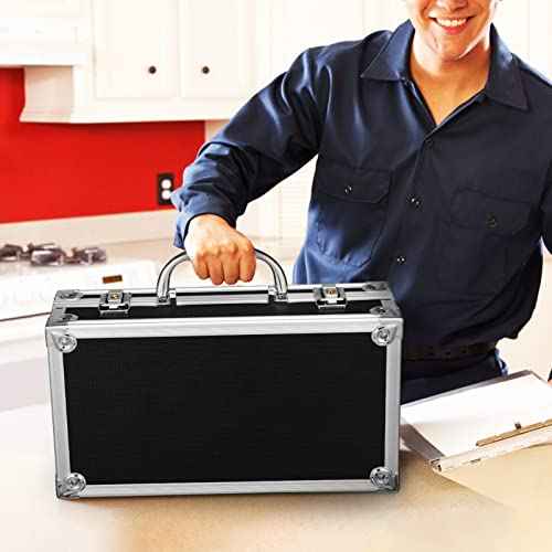 DOITOOL Portable Aluminum Alloy Toolbox with Lock Multifunctional Storage Case for Tools and Instruments Right Angle Design Soft Padded Protection Dimensions