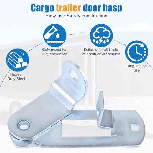 Cargo Trailer Door Latch Trailer Latches Ramp Locking Hasp Enclosed Trailer Door Latch Cam Lock Latch Keeper (? Trailer Door Hasp 2 Pack Comes with Screws 4 - Nuts 4 £©