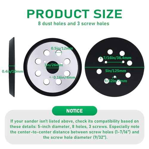 Replacement Sander Pads for Dewalt, 5" 8-Hole Orbital Sanding Replacement Hook and Loop Pads for DeWalt DW420 DW421 DW422 DW423 DW426 D26451 Random Orbital Sander (1Pack)