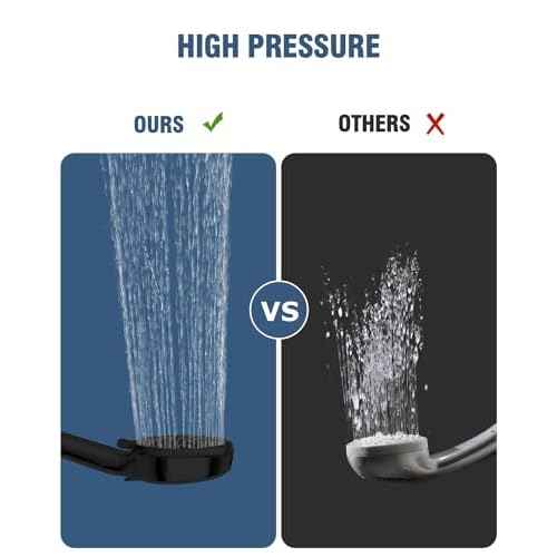 Filtered Shower Head with Handheld Oil Rubbed Bronze, BOWGER 6 Modes High Pressure Shower Heads with Power Wash and Hard Water Filter, Detachable Hand Held Showerhead Set with Extra Long Hose, ORB