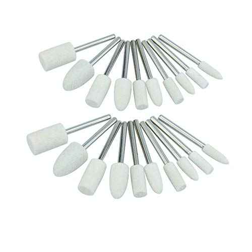 Luo ke 20 Pieces Compressed Wool Polishing Wheels Wool Felt Grinding Bits Buffing Tips with 1/8" Mandrel for Rotary Tool(Sanding Diameter : 4mm / 6mm / 8mm / 10mm / 12 mm)
