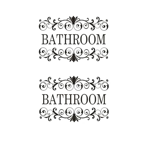 2 Packs Black Vine Bathroom Wall Decals Sticker Bathroom Wall Stickers for Bathrooms Decor Vinyl Wall Decor 10.6x7 Inch