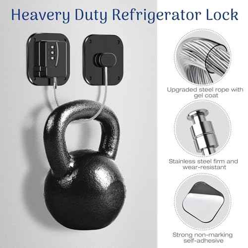 Fridge Lock for Kids Adults, Refrigerator Locks with Combination, for Closet, Cabinets, Drawers, Easy Install No Keys Needed (4Pack)