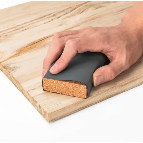 4 Pack Cork Sanding Block, 3-8/9" x 2-3/8" x 7/9" Sandpaper Block, Sand Paper Block, Small Cork Block, Sander Block, Hand Sanding Block for Sandpaper, Wood