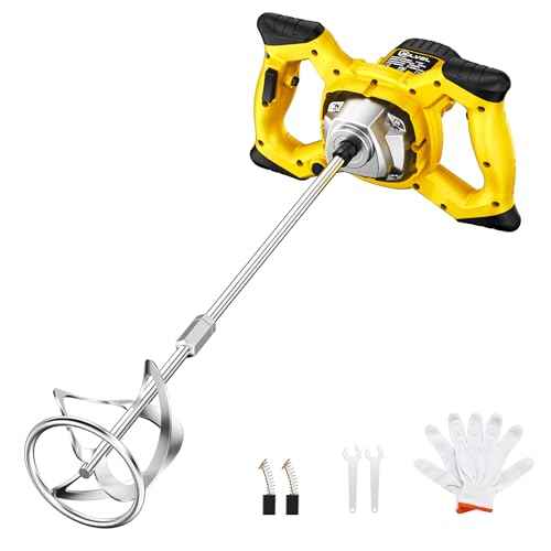 SILVEL Cement Mixer, 2300W Handheld Electric Concrete Mixer, Portable Mortar Mixer with 6 Adjustable Speed, 110V Mud Mixer for Mixing Mud, Cement, Mortar, Paint, Fodder
