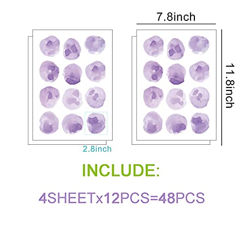 Polka Dot Wall Decals Removable Watercolor Wall Sticker for Kids Baby Girls Living Room Bedroom Playroom (Lavender Purple)